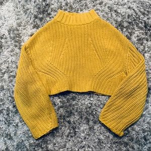 H&M Crop Turtle Neck Sweater Mustard Yellow